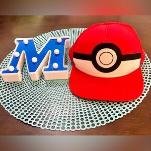 Pokemon Pokeball Youth Red Hat Cap Snapback Adjustable 2023 Nintendo, Used